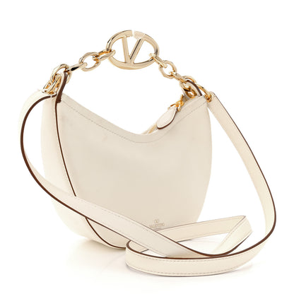 Valentino Garavani Nappa Mini Vlogo Moon Hobo Bag Ivory 3 of 20
