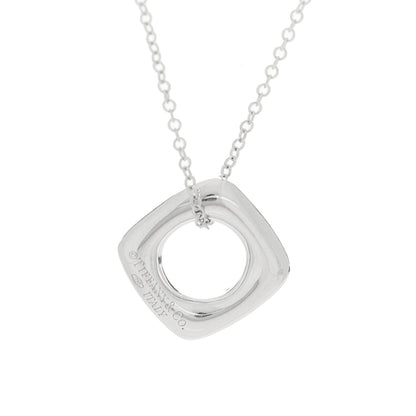 Tiffany 18K White Gold Diamond Cushion Pendant Necklace 6 of 6