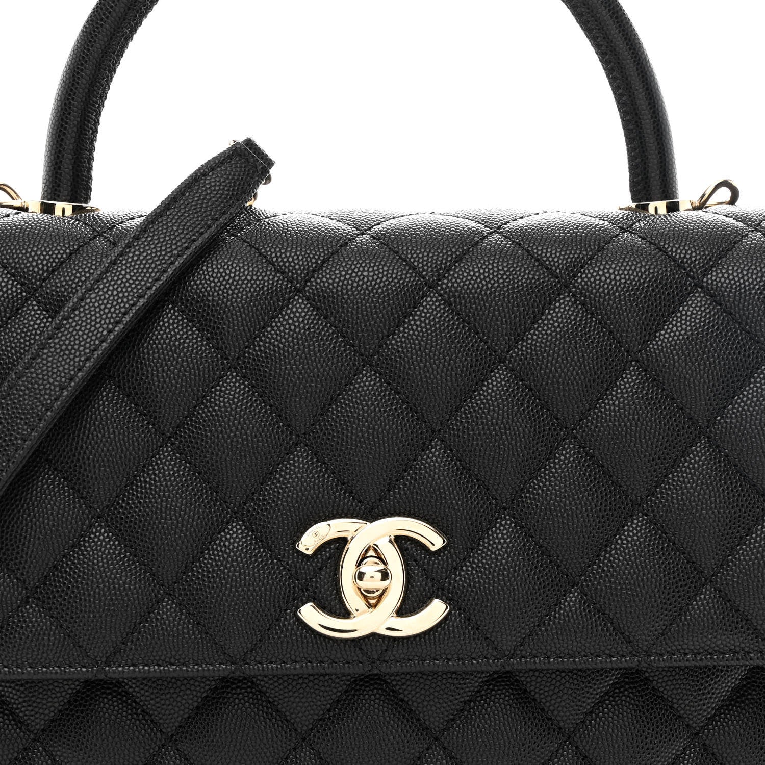 Chanel Caviar Quilted Medium Coco Handle Flap Black 9 of 12
