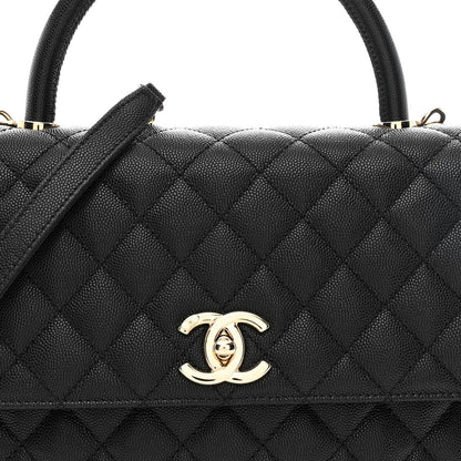 Chanel Caviar Quilted Medium Coco Handle Flap Black 9 of 12