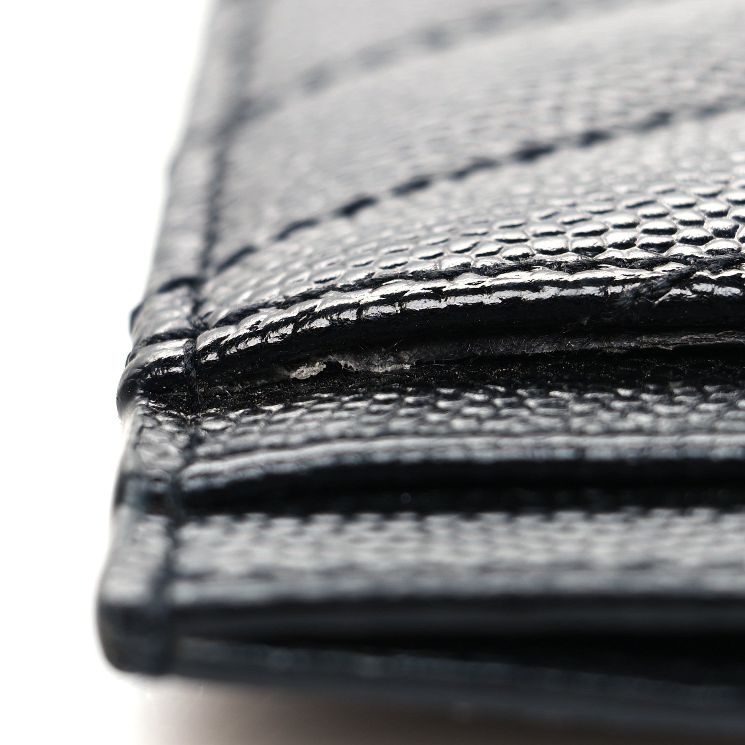 Saint Laurent Grain De Poudre Matelasse Chevron Monogram Credit Card Case Black 9 of 9