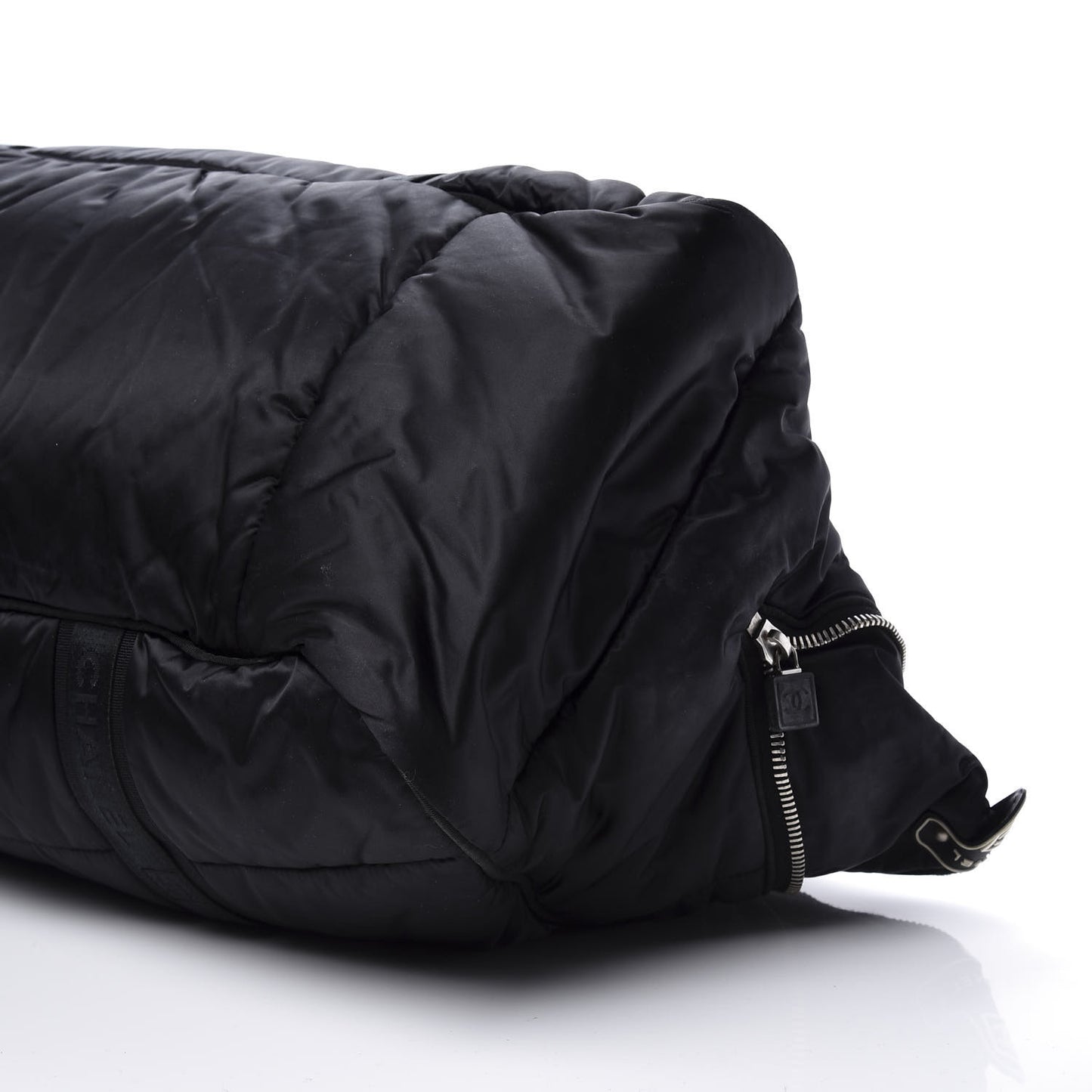Nylon Quilted Logo Duffel Black
