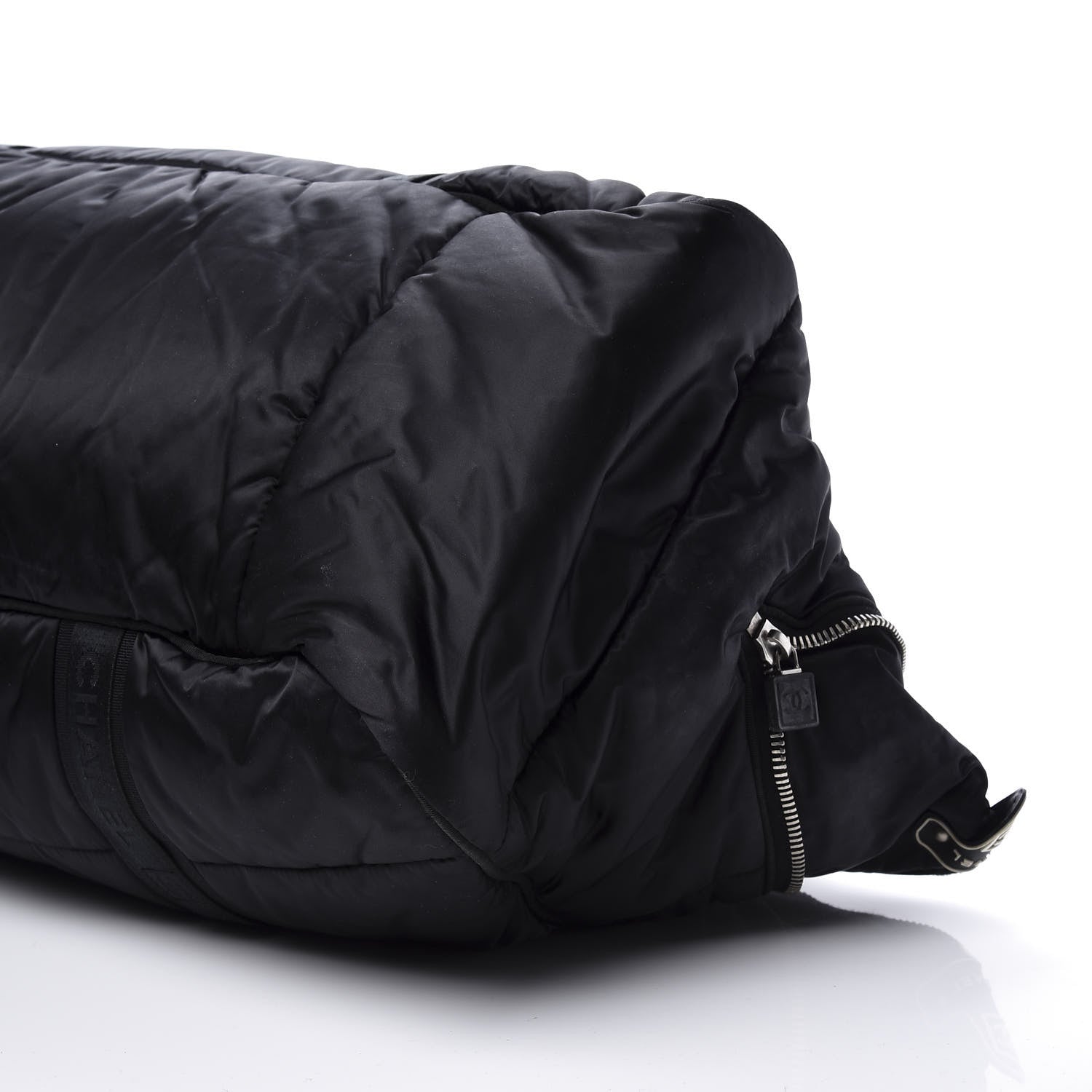 Chanel Nylon Quilted Logo Duffel Black 6 of 12