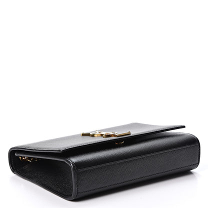 Saint Laurent Grain De Poudre Small Monogram Kate Satchel Black 3 of 9