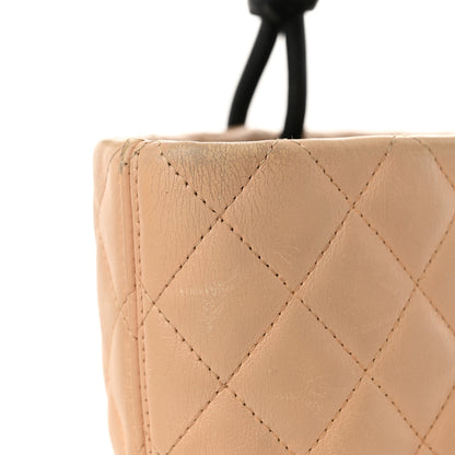 Chanel Calfskin Quilted Large Cambon Tote Beige Black 15 of 18