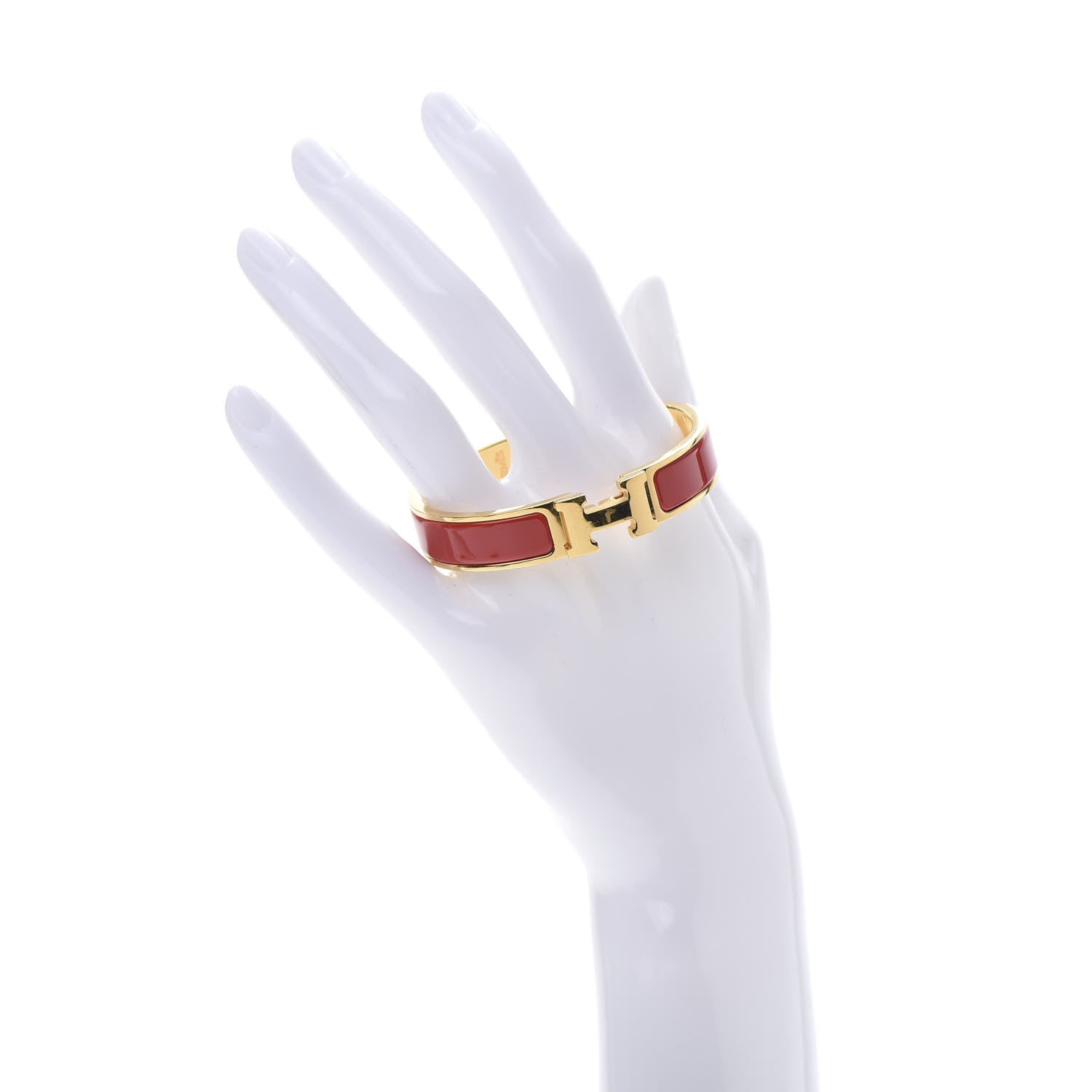 Hermes Enamel Narrow Clic Clac H Bracelet PM Red 2 of 5