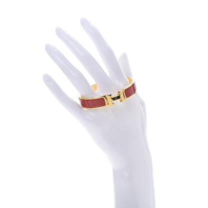 Hermes Enamel Narrow Clic Clac H Bracelet PM Red 2 of 5