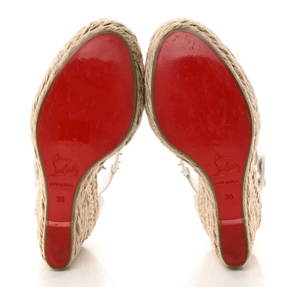 Christian Louboutin Calfskin Chocazeppa Spikes 120 Platform Wedge Sandals 35 Bianco 5 of 9