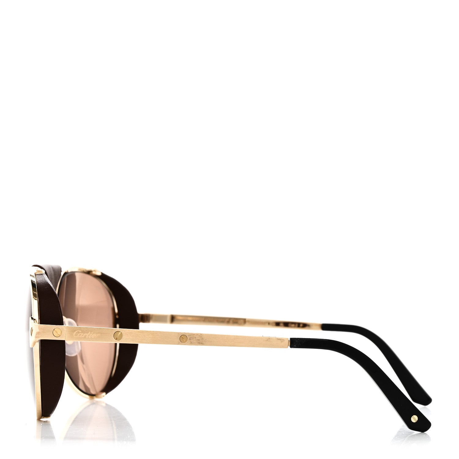 Cartier Metal Calfskin Aviator Sunglasses CT0296S Brown 3 of 7