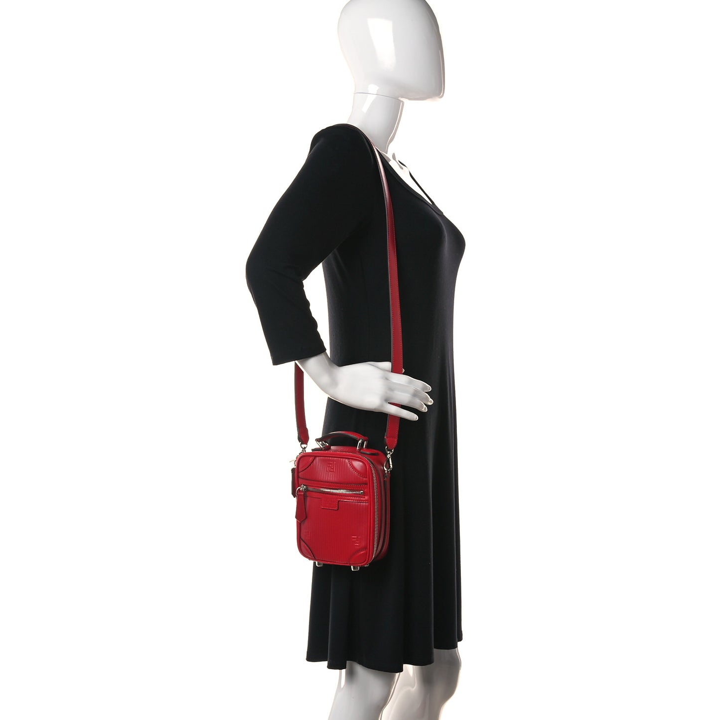 Vitello Astro Rubber Effect Mini Trolley Bag Fragola