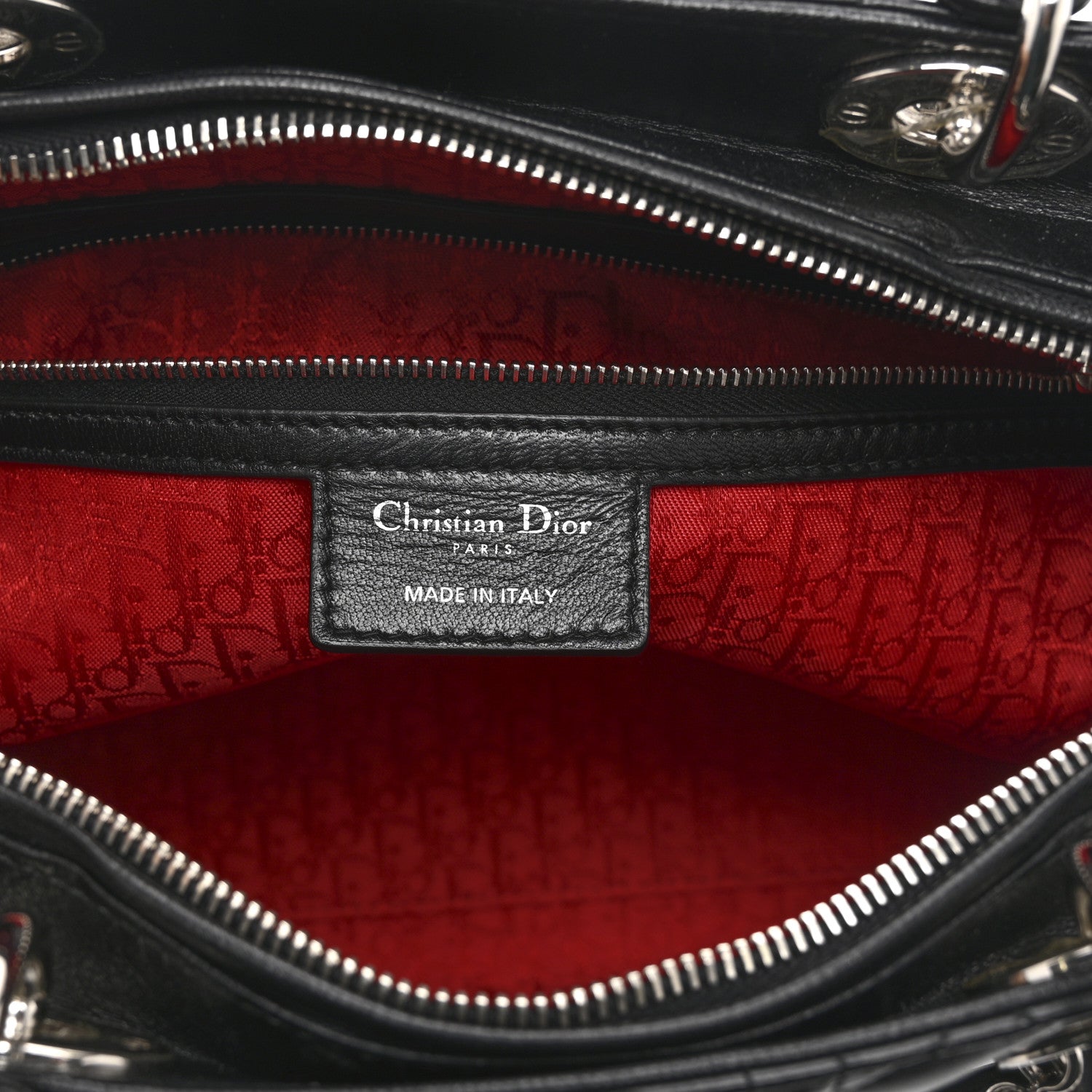 Christian Dior Lambskin Cannage Large Lady Dior Black 1848943
