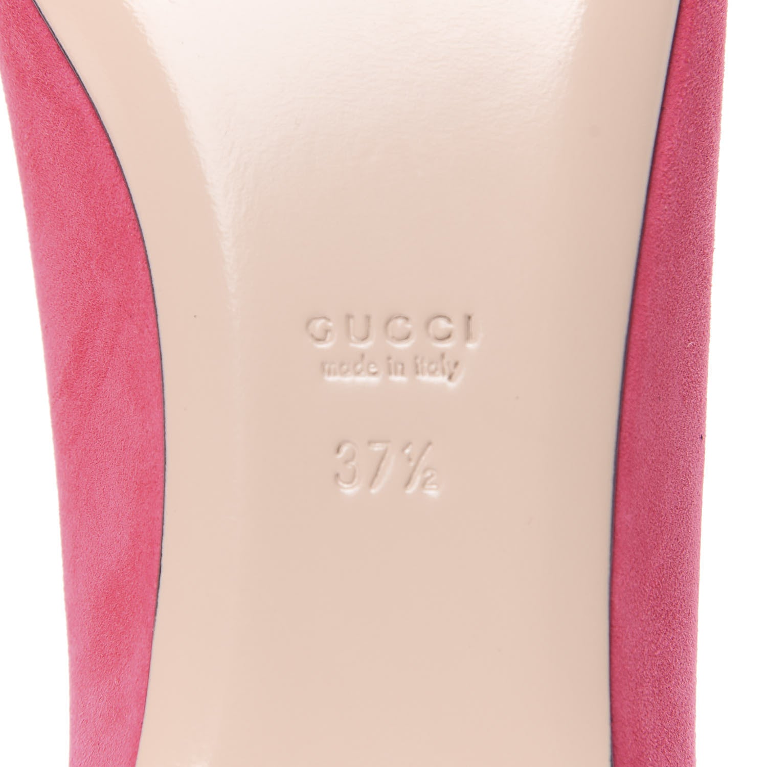 Gucci Kid Scamosciato GG Marmont Fringe Flats 37.5 Hot Pink 8 of 10