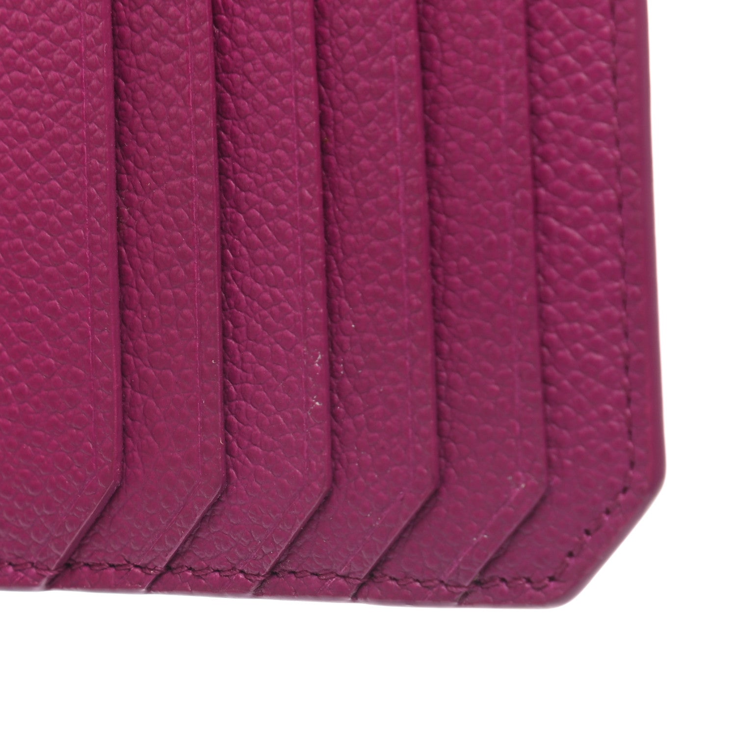 Saint Laurent Grained Calfskin 5 Fragments Zip Pouch Card Holder Pivoine 8 of 8