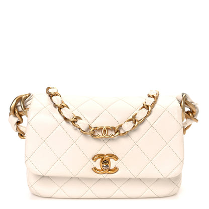 Chanel Lambskin Quilted CC Chain Flap Bag White 1 of 14
