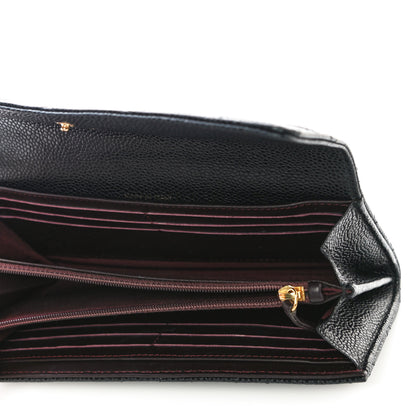 Chanel Caviar Quilted Large Gusset Flap Wallet Black 5 of 14