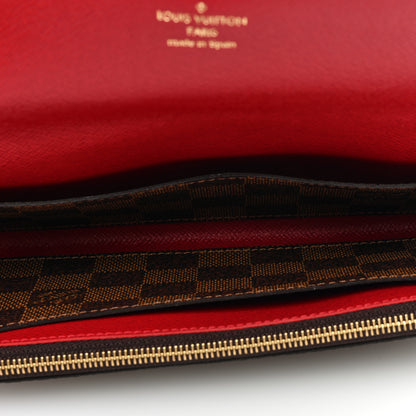 Louis Vuitton Damier Ebene Emilie Wallet Red 5 of 6
