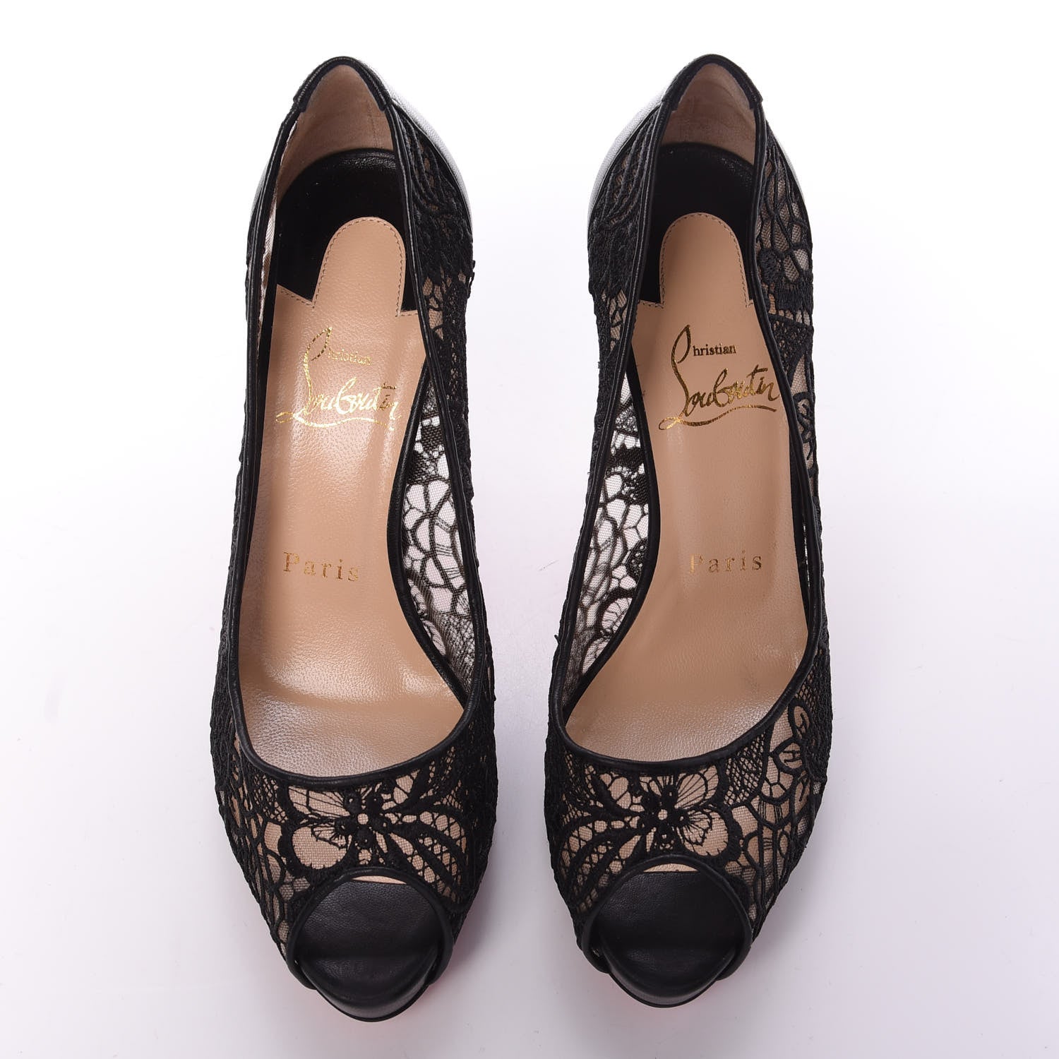 Christian Louboutin Nappa Rete Very Lace 100 Pumps 36.5 Black 5 of 11