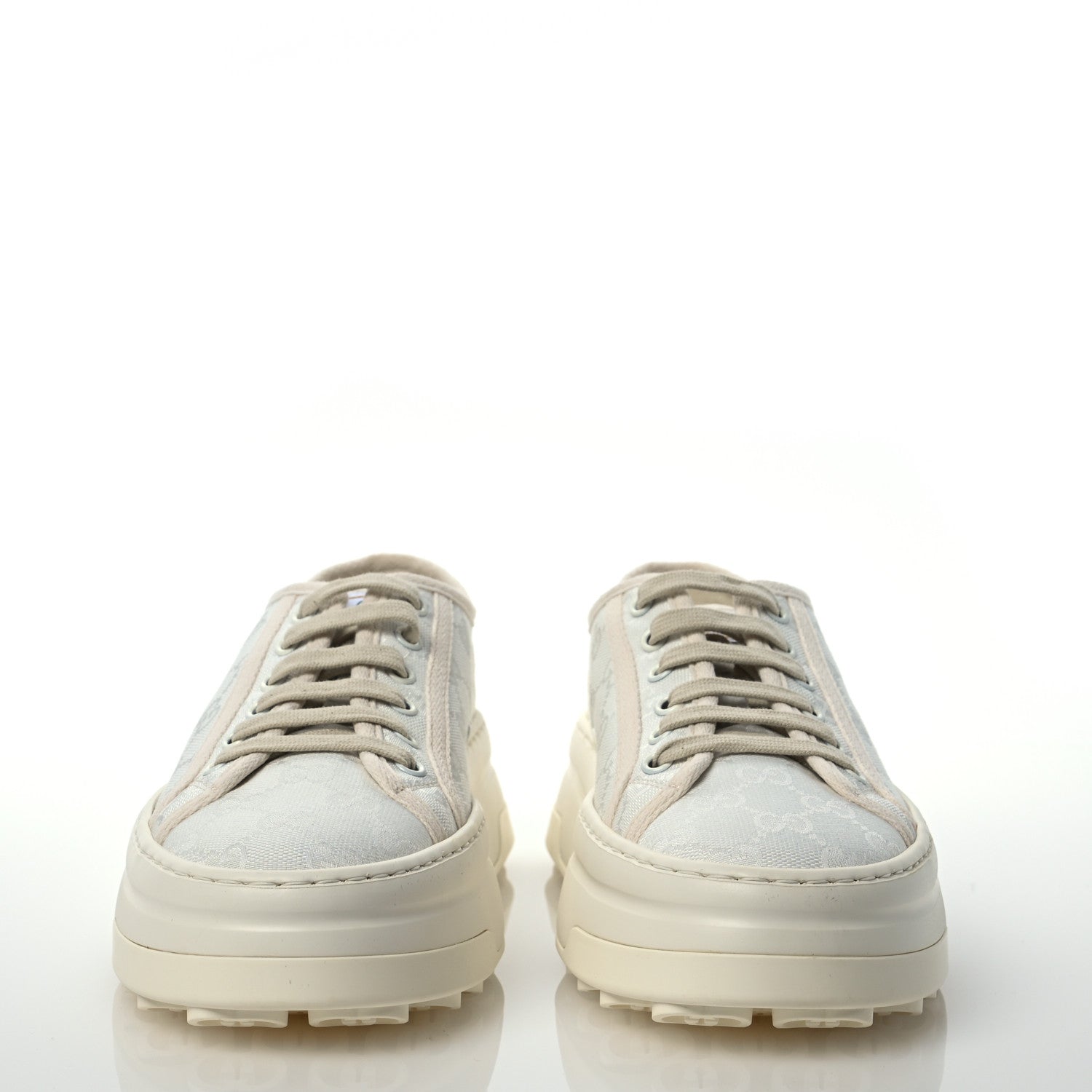 Gucci GG Monogram Womens 1977 Tennis Platform 52mm Sneakers 39 Great White Mystic White 2 of 9