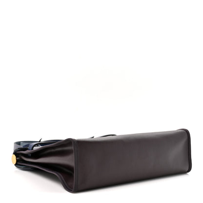 Hermes Toile H Berline Vache Hunter Herbag Zip PM 31 Cassis Ecru Black Bleu Saphir 5 of 11