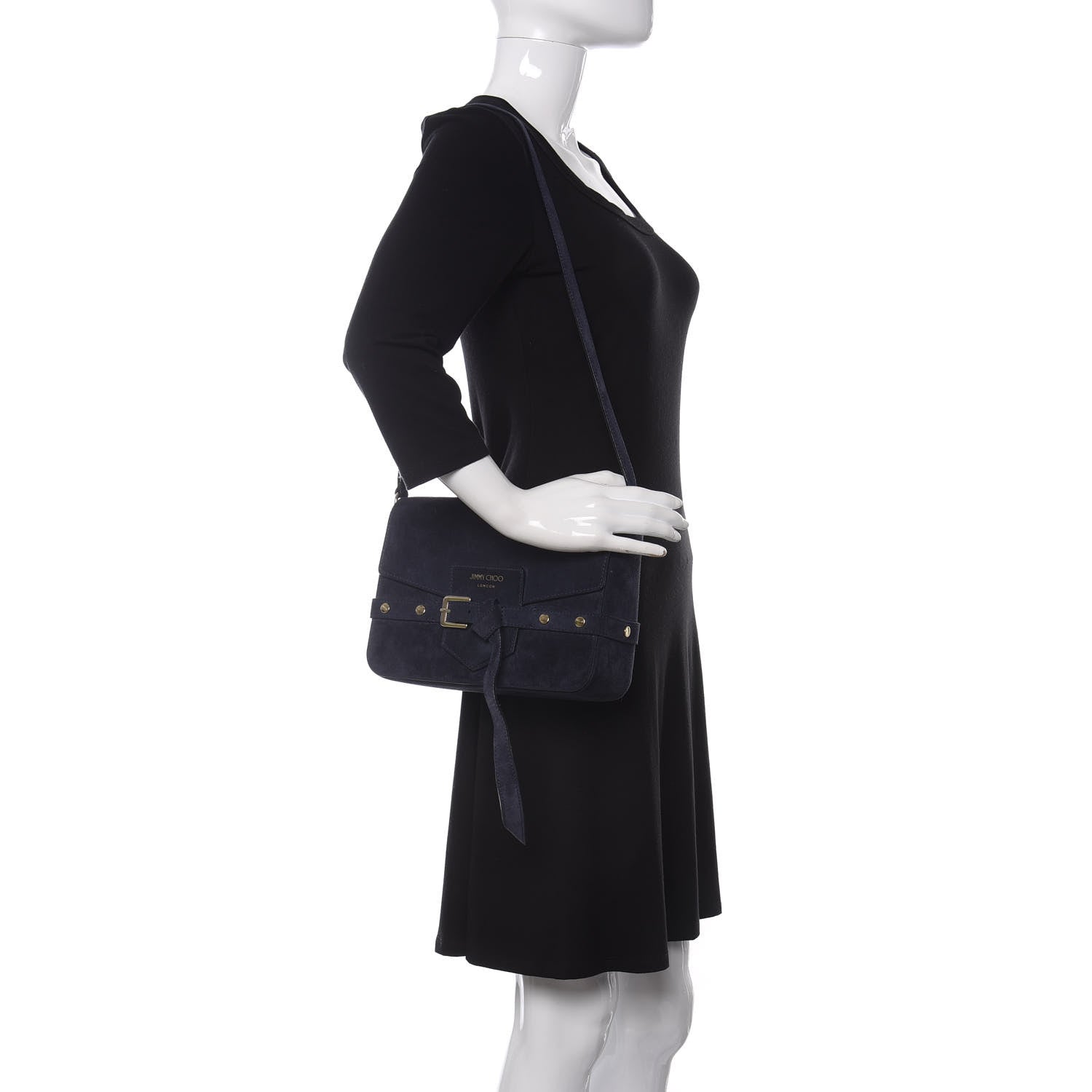 Jimmy Choo Suede Small Lexie Crossbody Blue 2 of 10