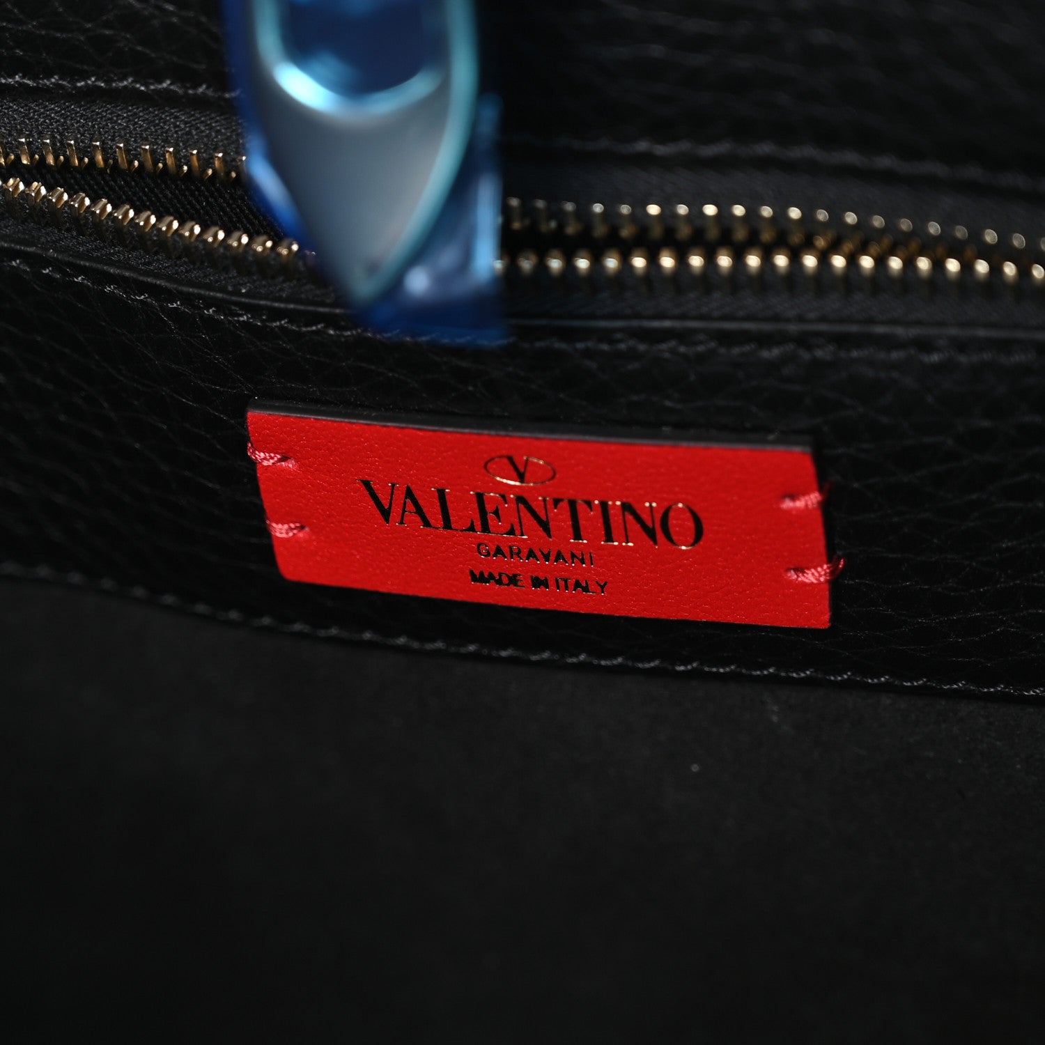 Valentino Garavani Pebbled Calfskin Rockstud Double Handle Tote  Black 6 of 9