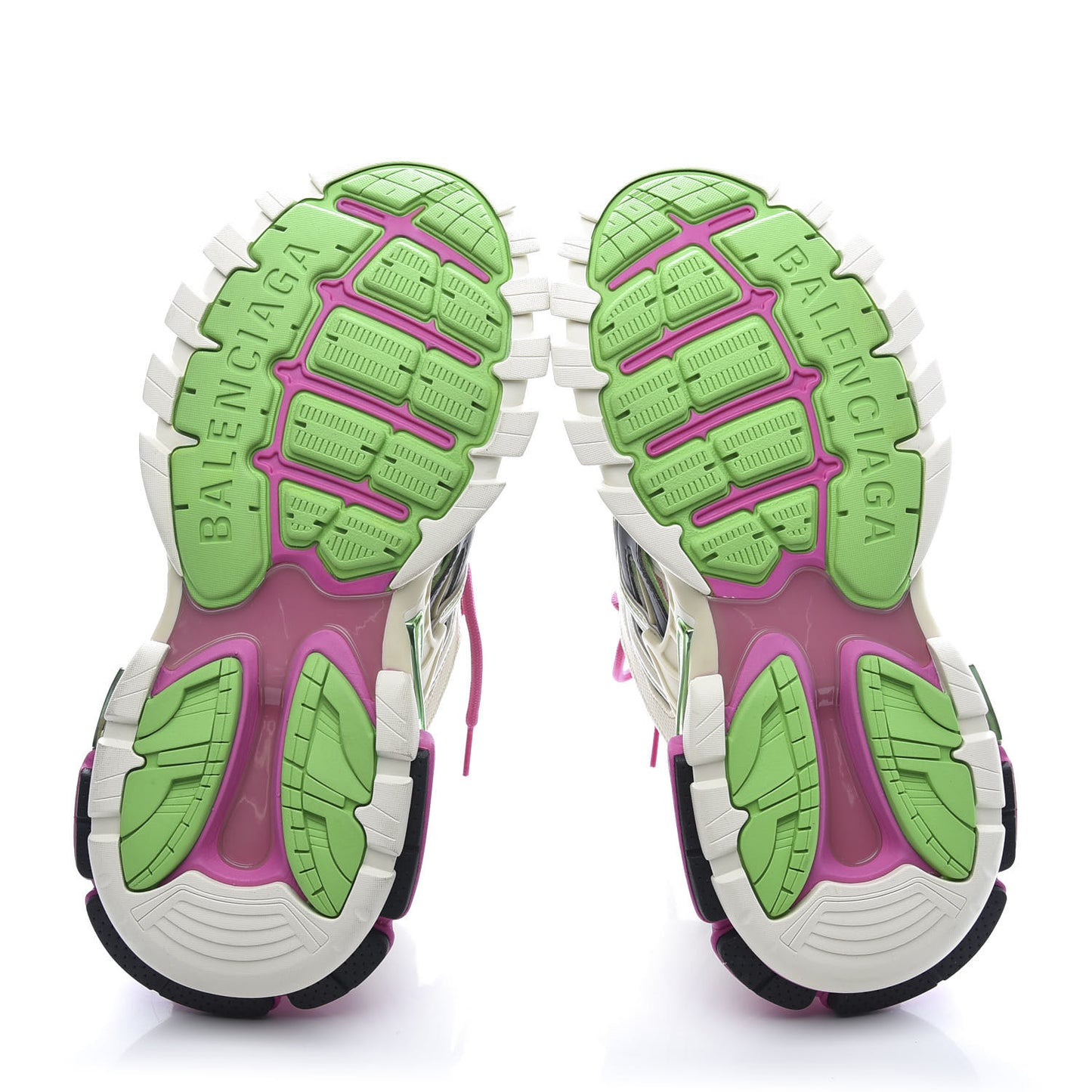 Rubber Mesh Bi-Color Mens Track.2 Open Sneakers 39 White Green Pink