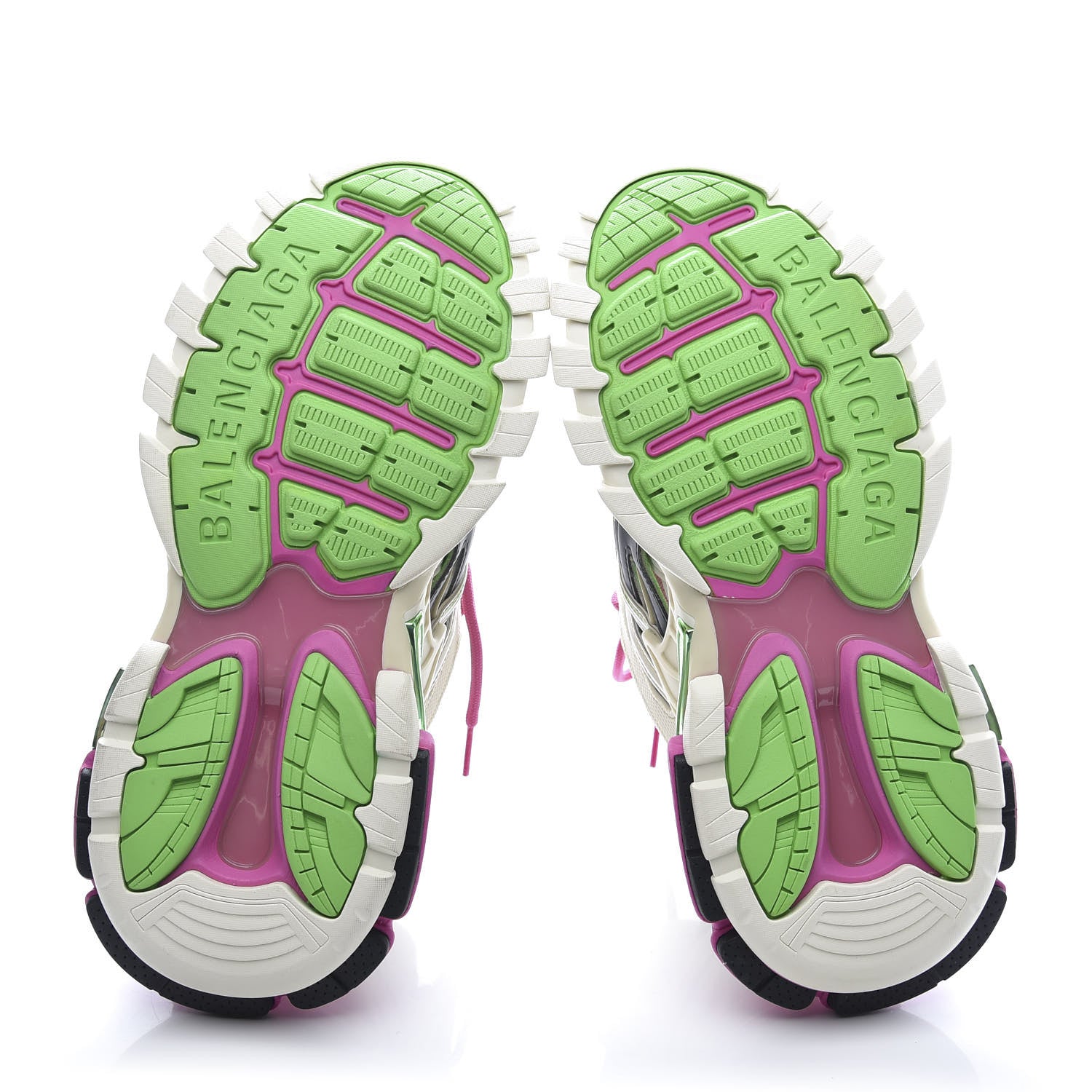 Balenciaga Rubber Mesh Bi-Color Mens Track.2 Open Sneakers 39 White Green Pink 5 of 10