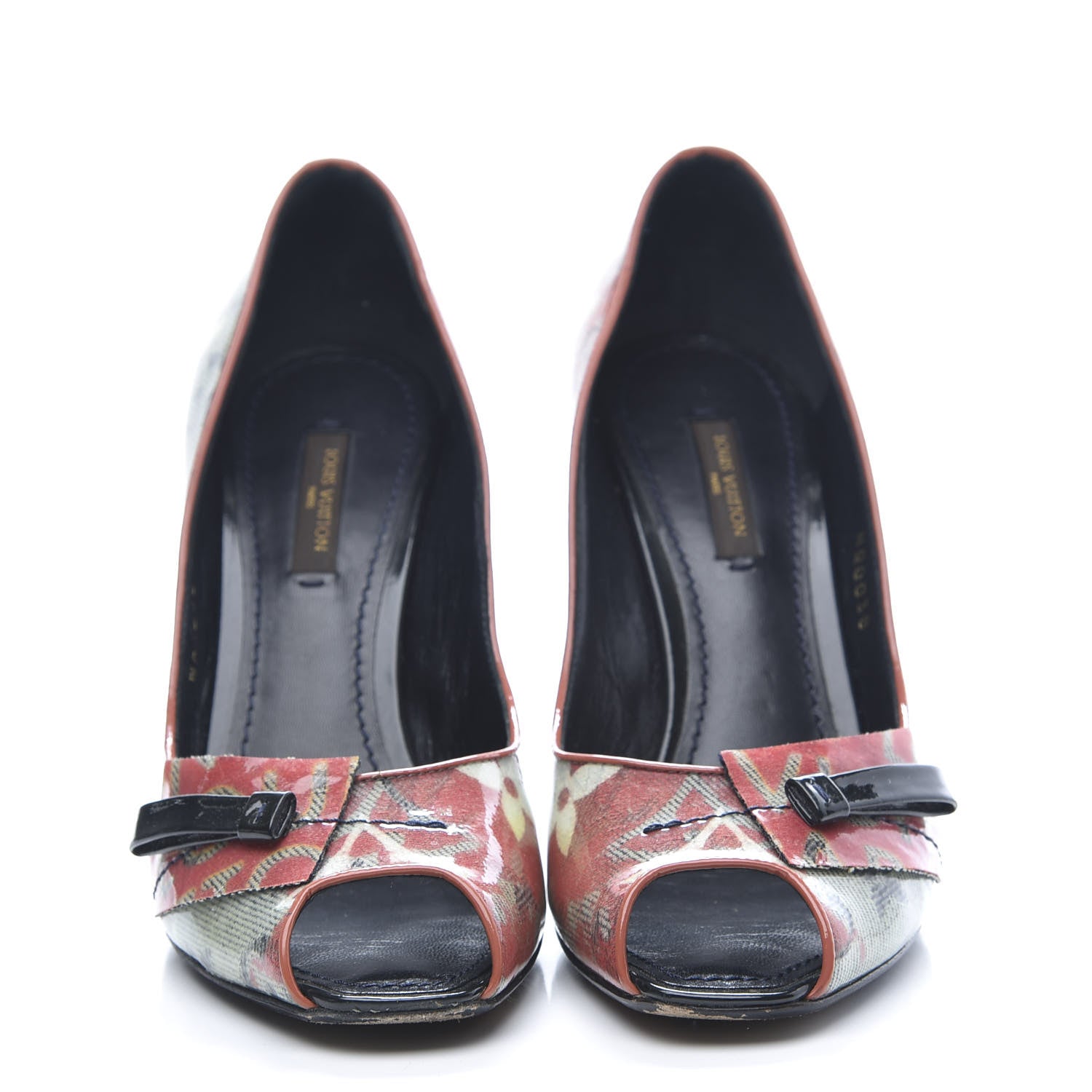 Louis Vuitton Monogram Pulp Karung Defile Peep Toe Pumps 37 2 of 11