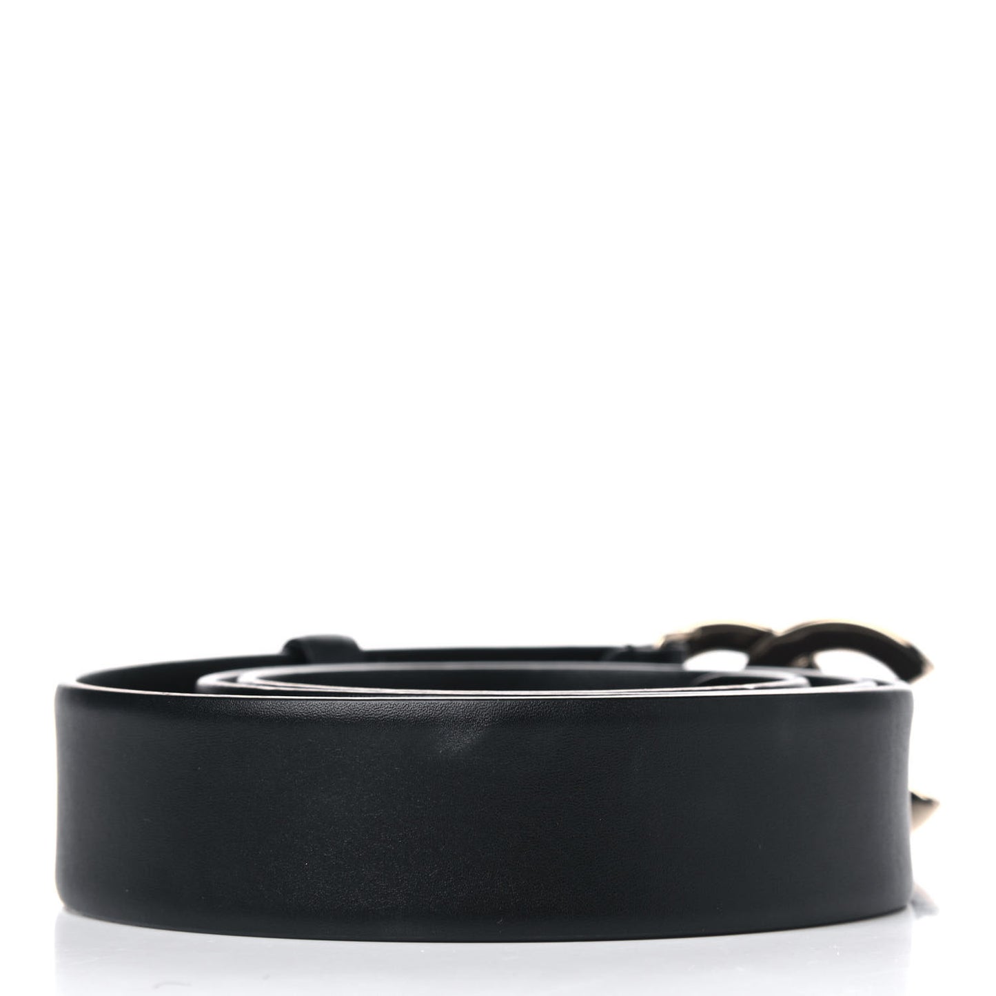 Calfskin Crystal Metal Quilted CC Belt 80 32 Black