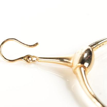 Gucci 18K Yellow Gold Horsebit Drop Hoop Earrings 4 of 6