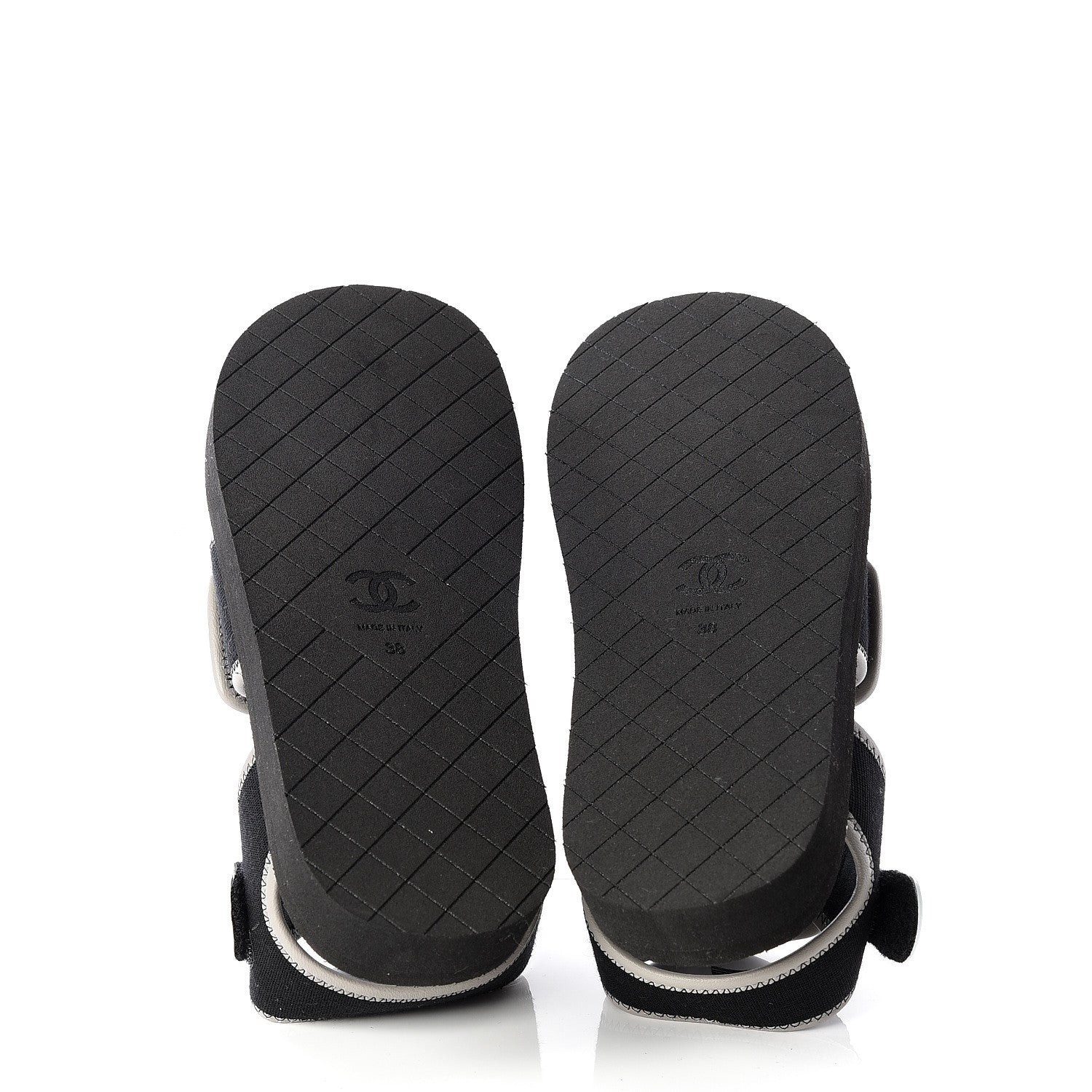 Chanel Lambskin Jersey Coco Sandals 38 Black 6 of 11