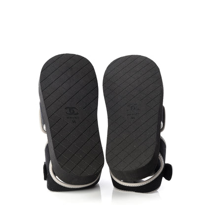 Chanel Lambskin Jersey Coco Sandals 38 Black 6 of 11
