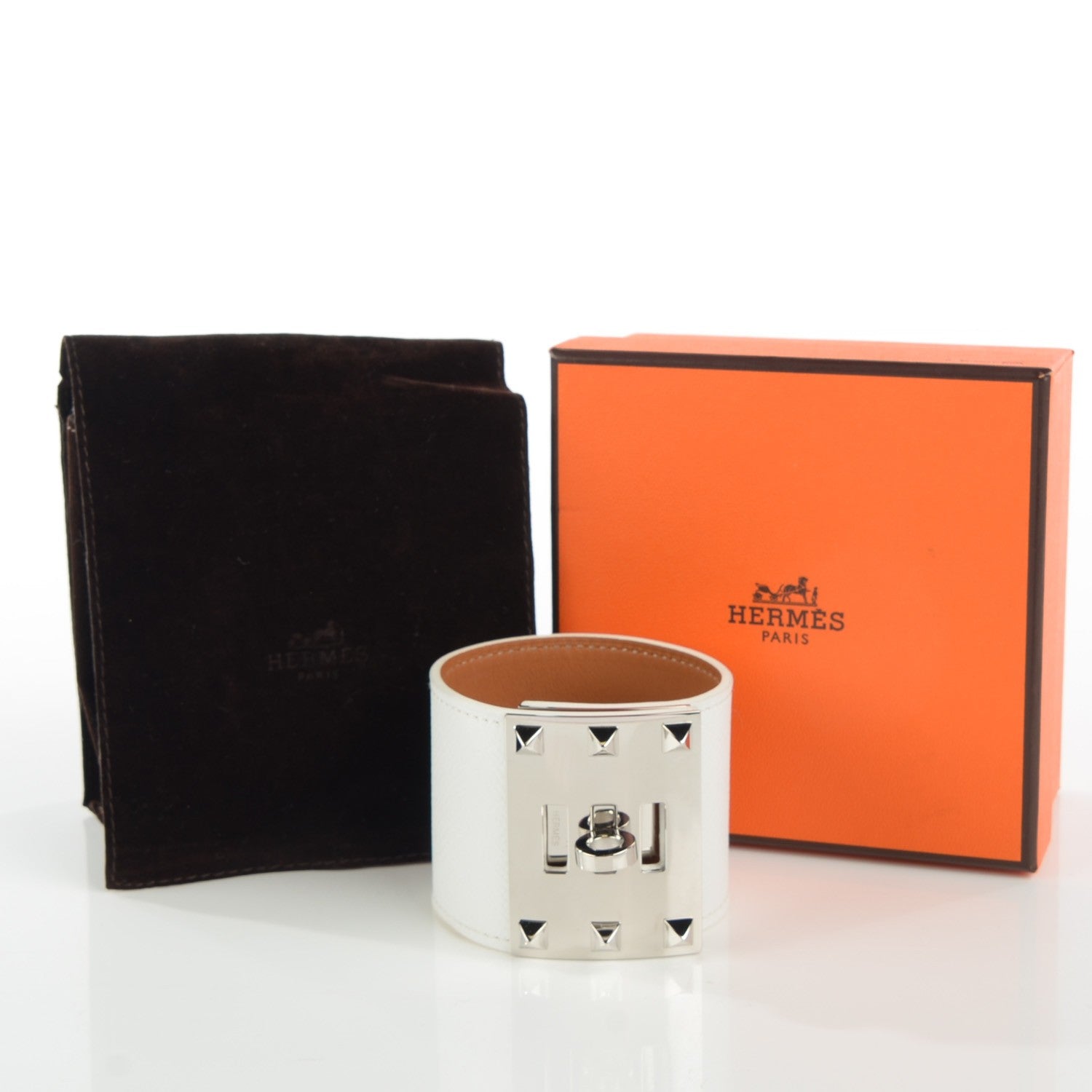 Hermes Epsom Extreme S Bracelet White 4 of 7