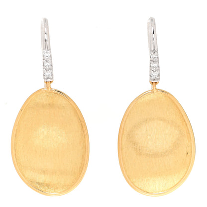 Marco Bicego 18K Yellow White Gold Diamond Small Lunaria Drop Earrings 1 of 4