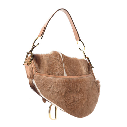 Christian Dior Pony Hair Saddle Bag Brown 3 of 8