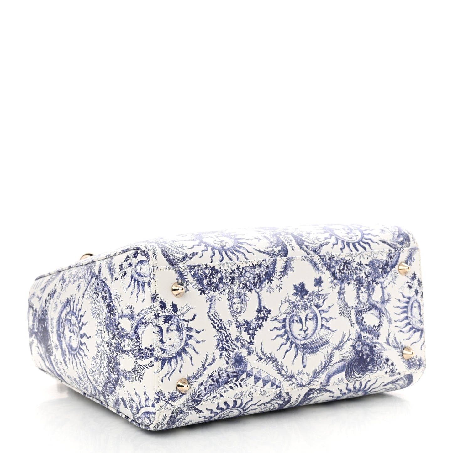 Calfskin Le Soleil Print Medium Lady Dior Blue Multicolor