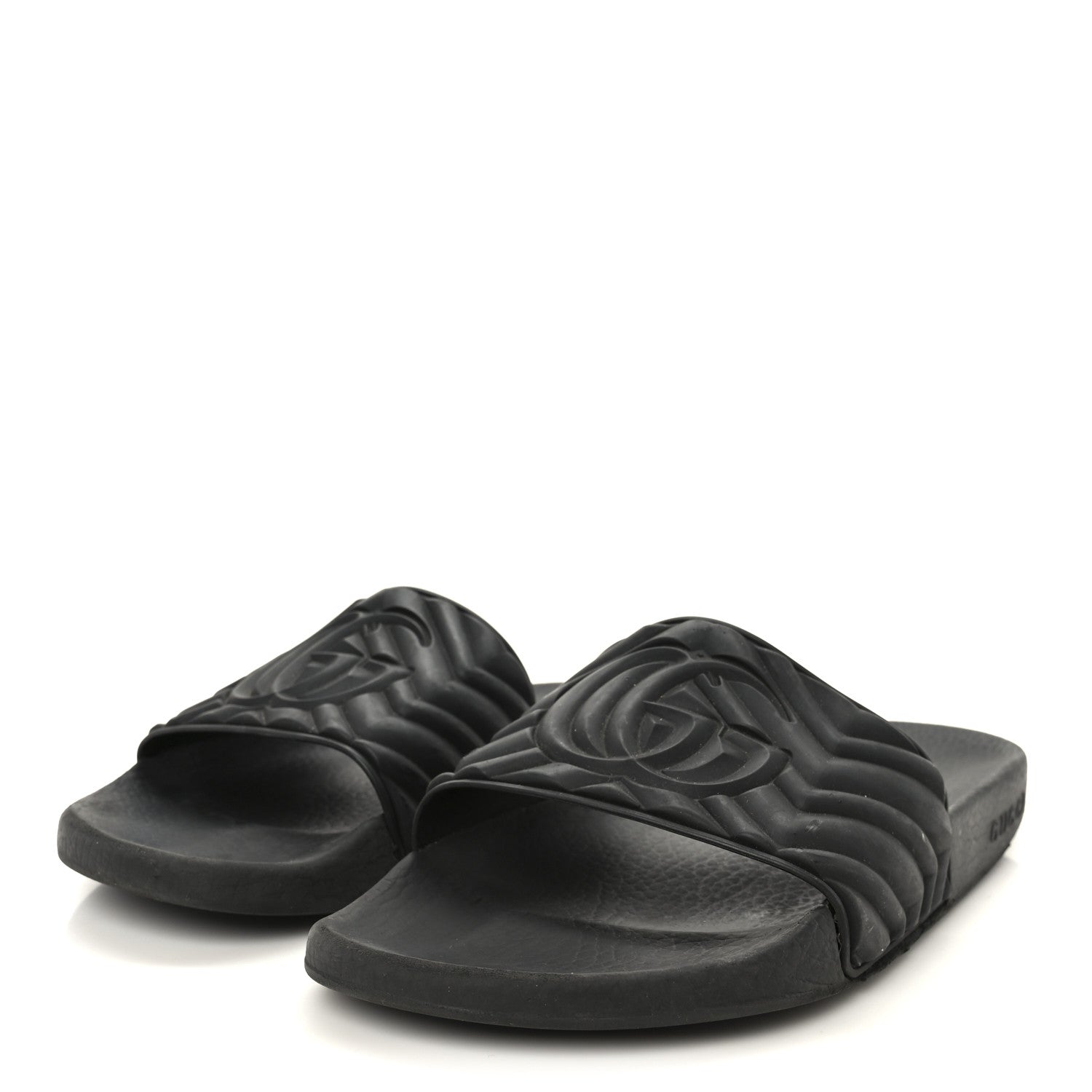 Gucci Rubber Matelasse Interlocking G Mens Slide Sandals 9 Black 4 of 9