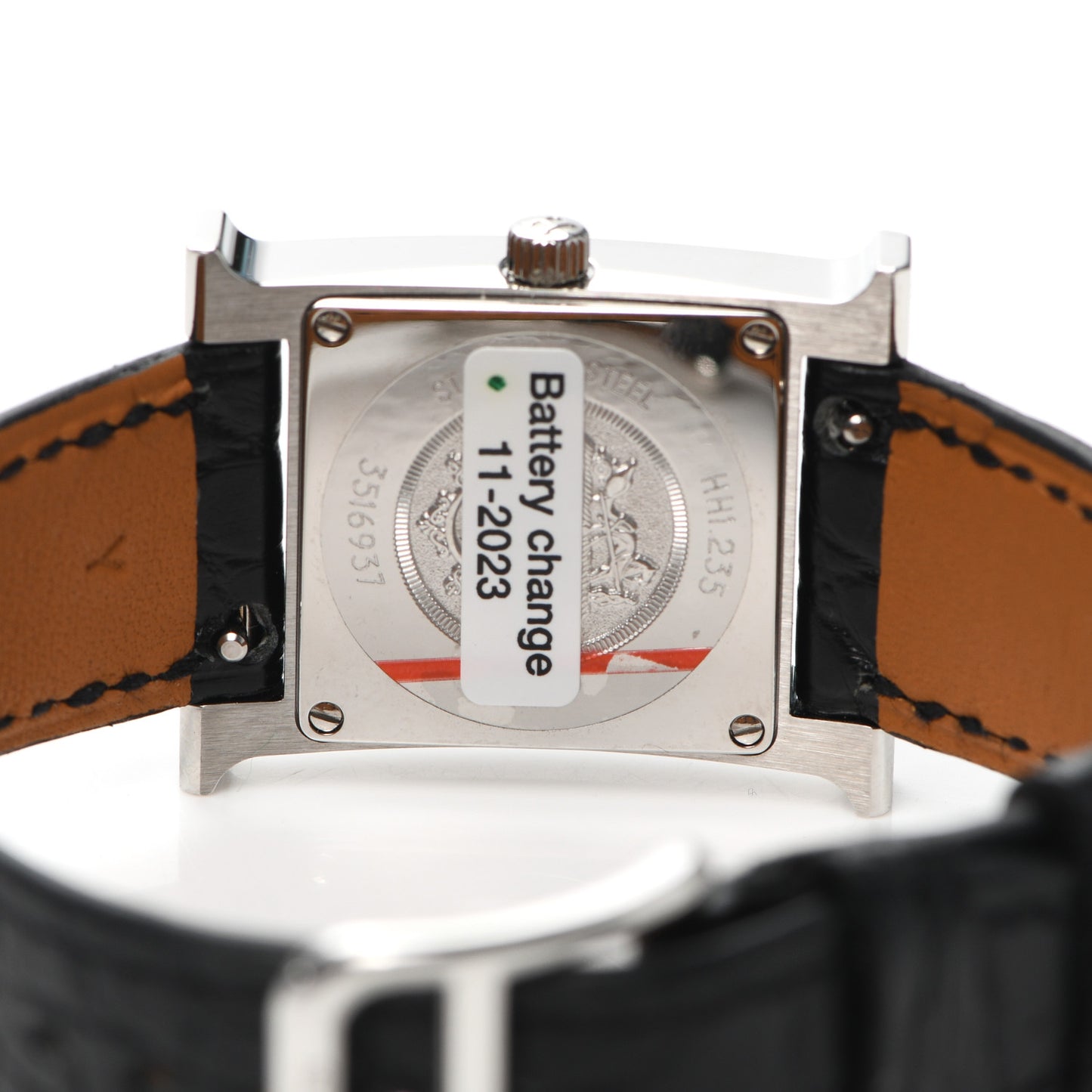 Stainless Steel Alligator Diamond Bezel Mother of Pearl 21mm Heure H Hour Quartz Watch Noir