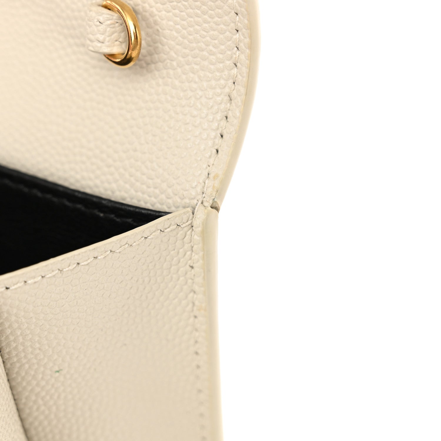 Saint Laurent Grain De Poudre Monogram Uptown Chain Wallet Crema Soft 13 of 16