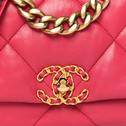 Chanel Lambskin Quilted Medium Chanel 19 Flap Dark Pink 8 of 10