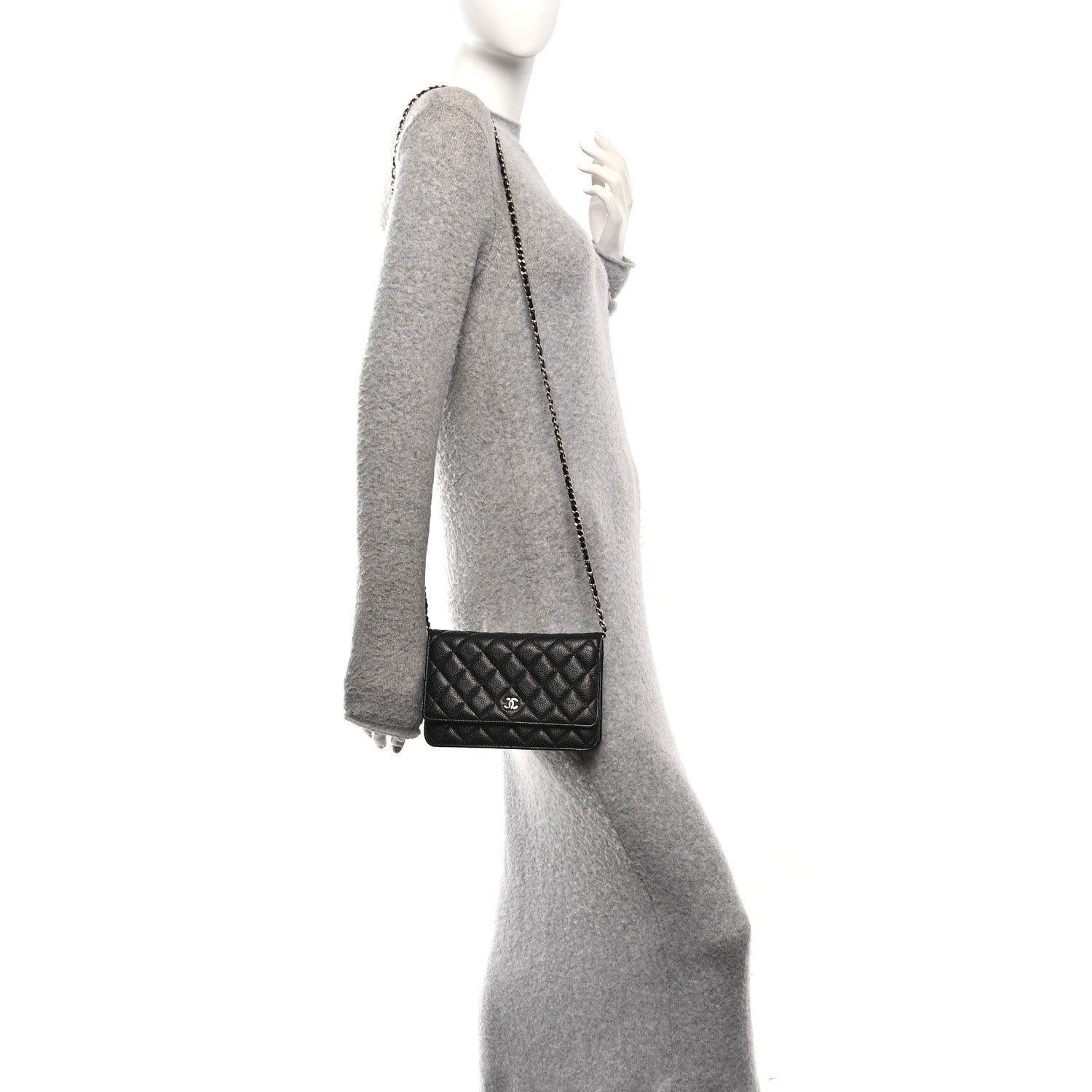 Chanel Caviar Quilted Wallet On Chain WOC Black 2 of 11