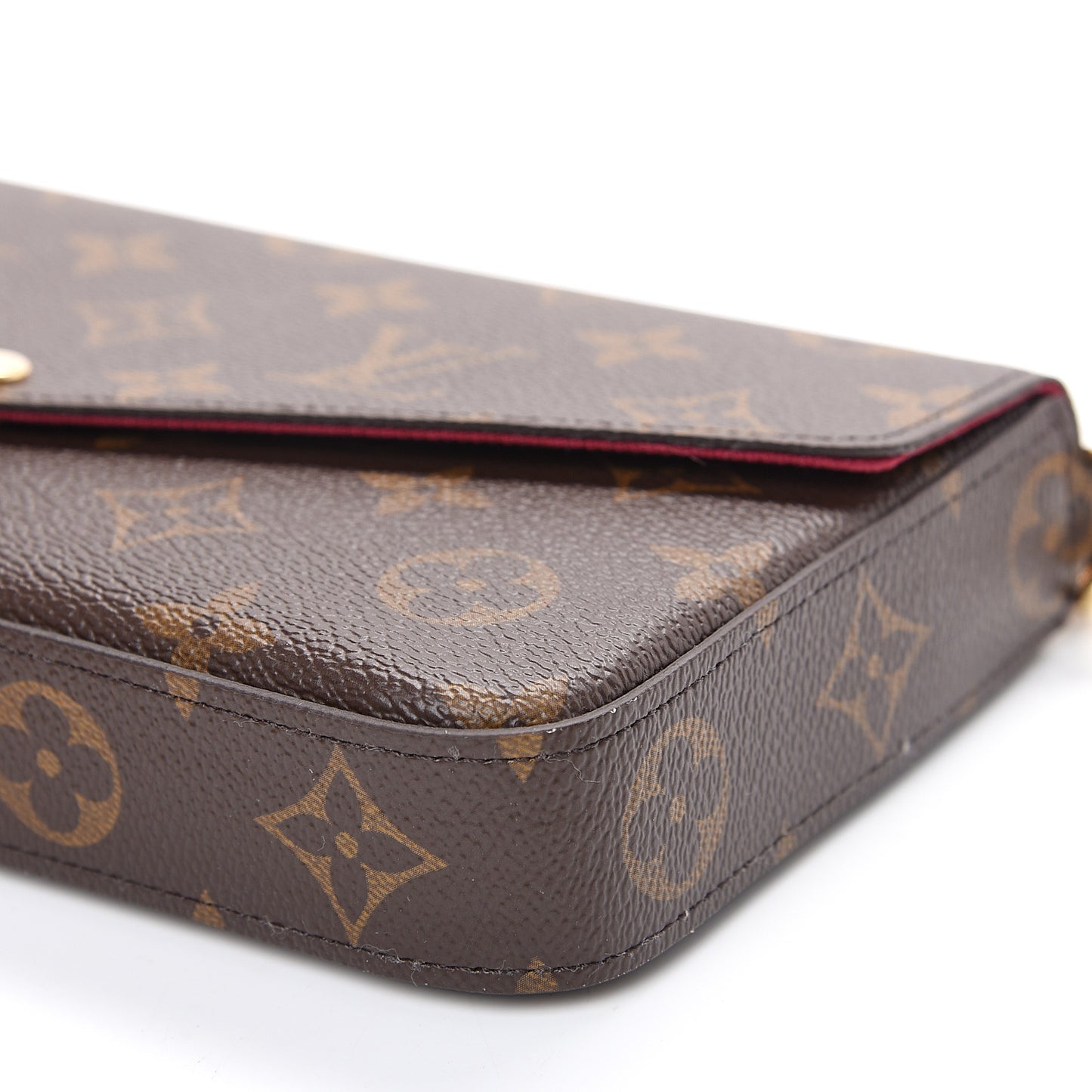 Monogram Pochette Felicie Chain Wallet Fuchsia