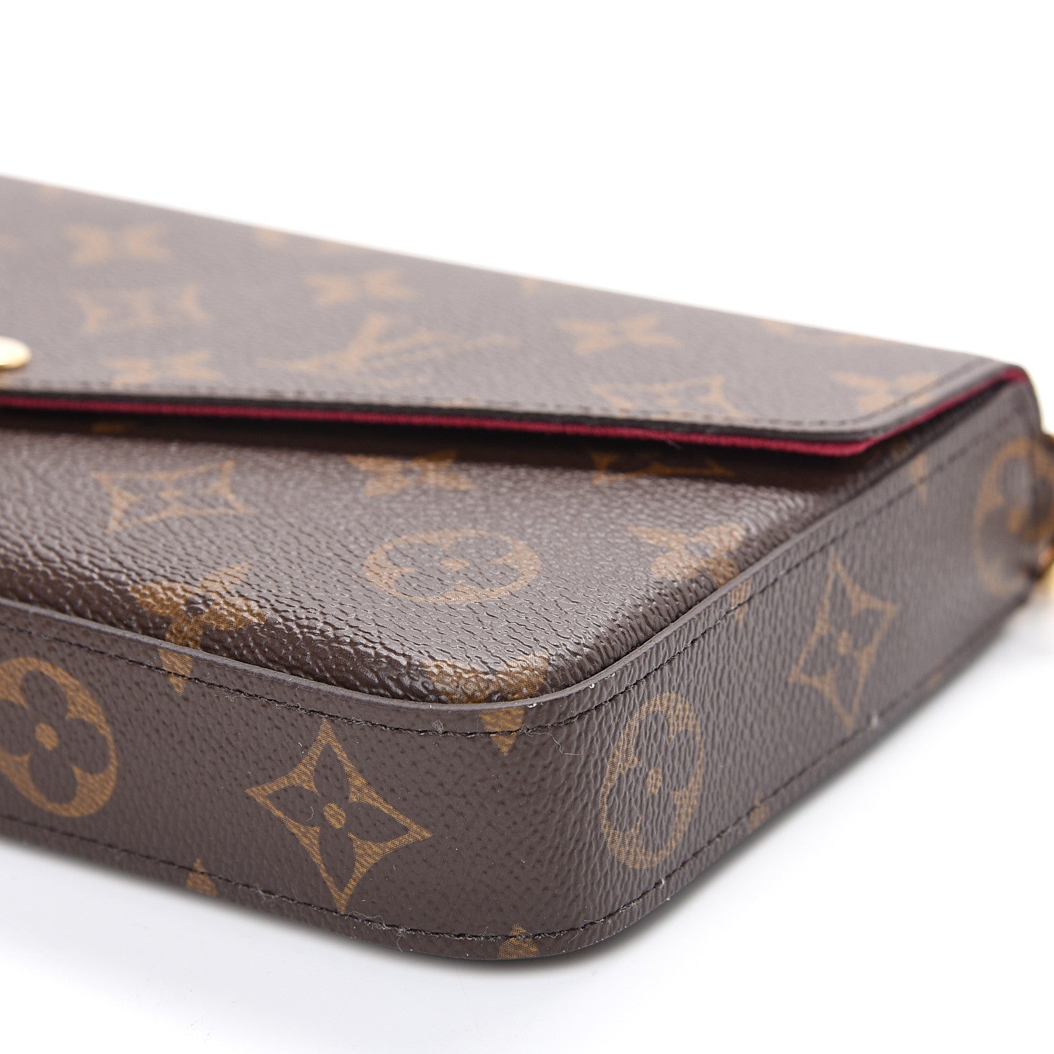 Louis Vuitton Monogram Pochette Felicie Chain Wallet Fuchsia 9 of 10
