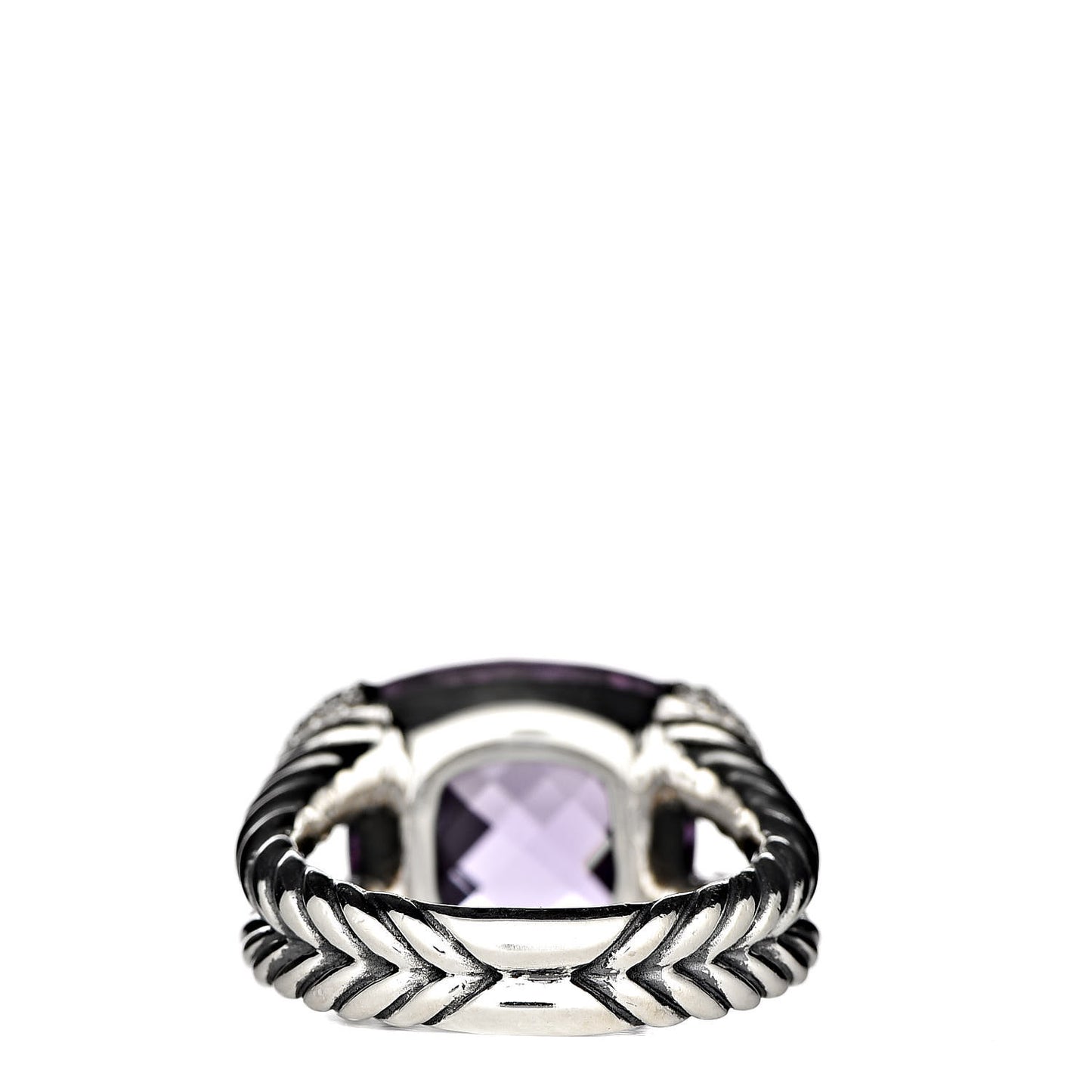 Sterling Silver Diamond Amethyst Willow Ring 54 6.75