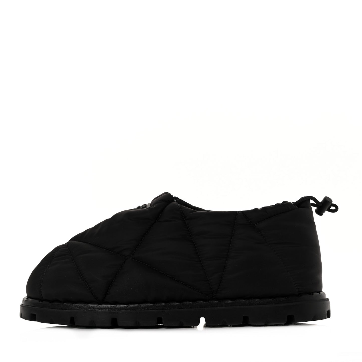 Re-Nylon Piuma Triangle Logo Padded Mens Cinched Slip On Shoes 8 Black