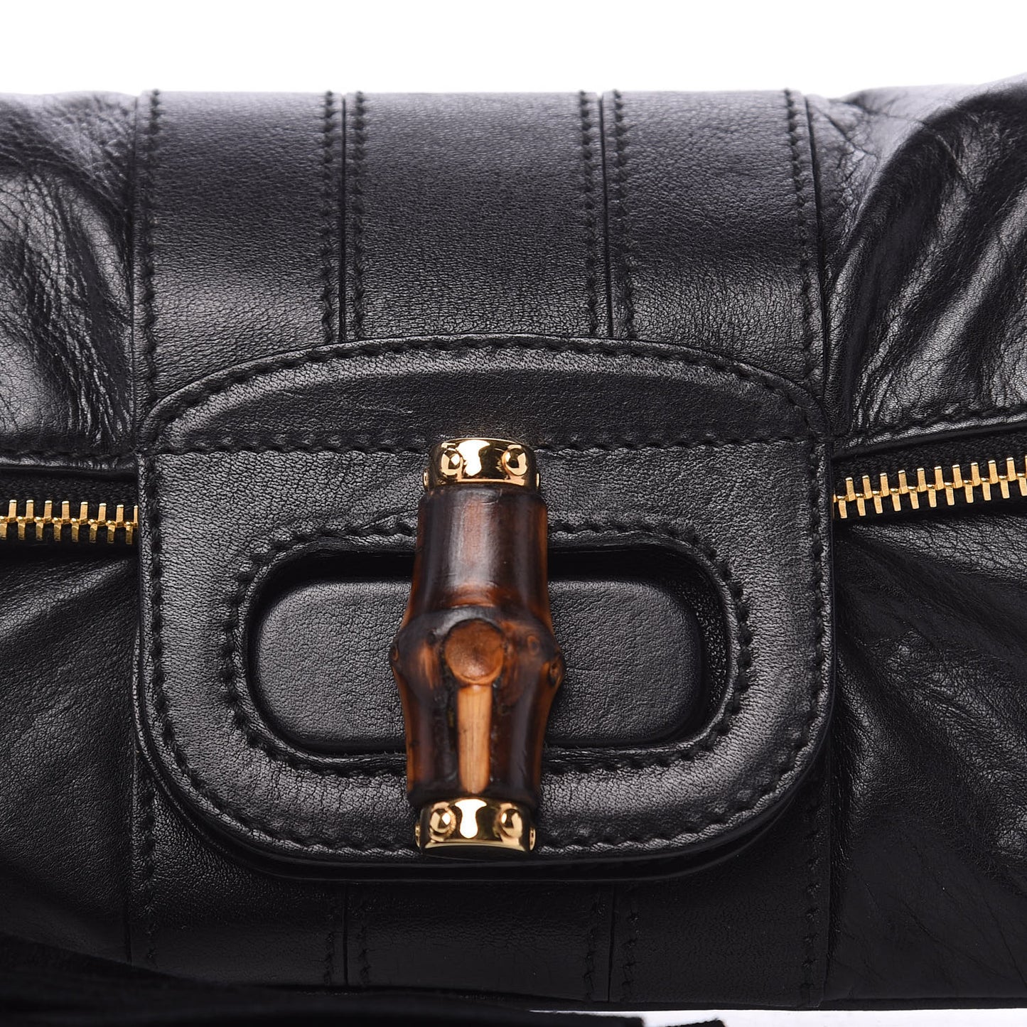 Calfskin Lucy Folded Clutch Black