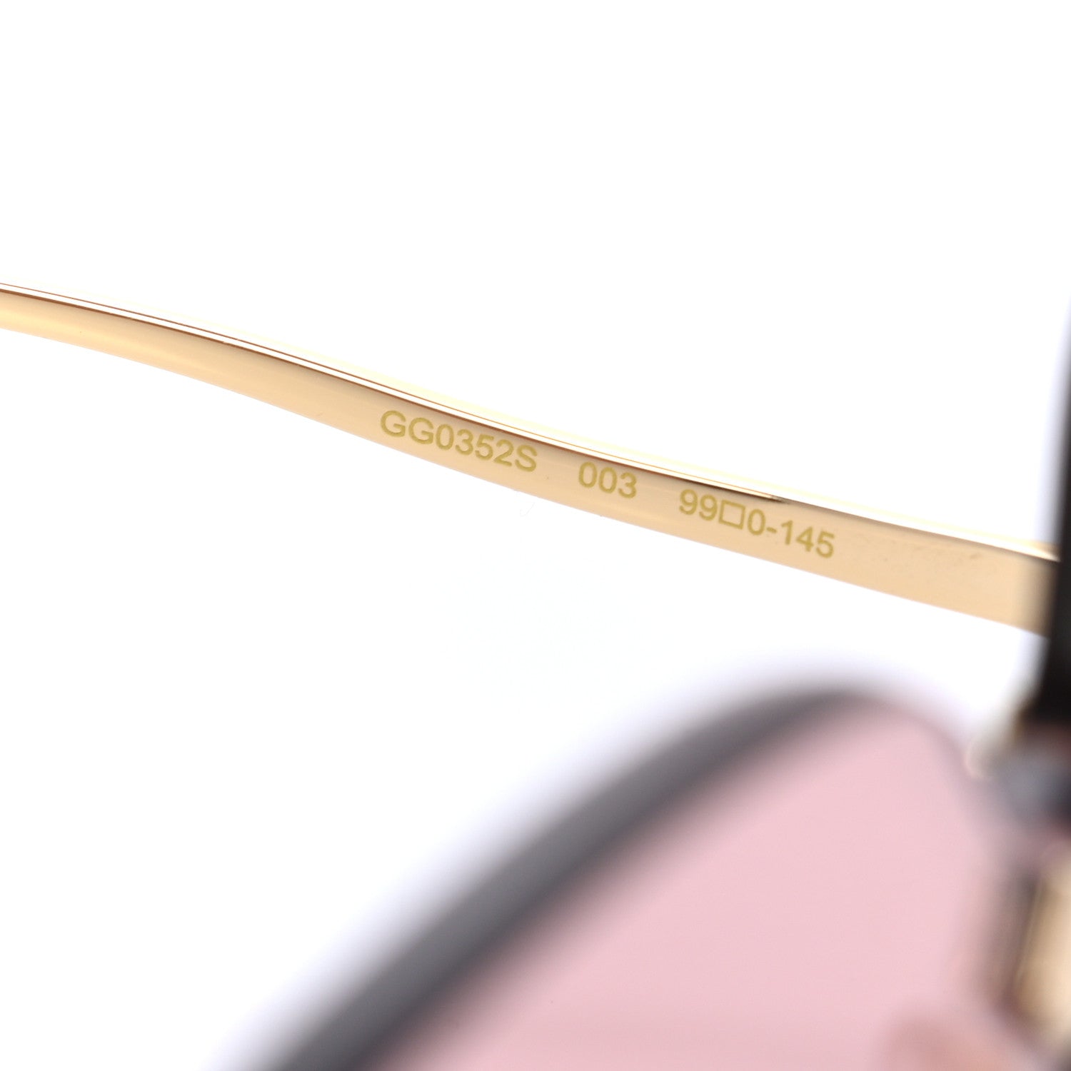 Gucci Rimless Sunglasses GG0352S Gold Flash Pink 6 of 8