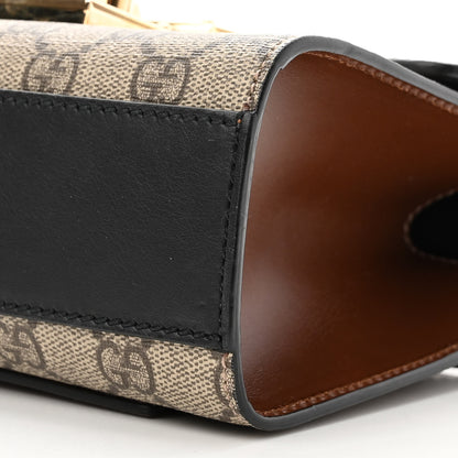 Gucci GG Supreme Monogram Calfskin Small Padlock Shoulder Bag Beige Black Cuir 10 of 10