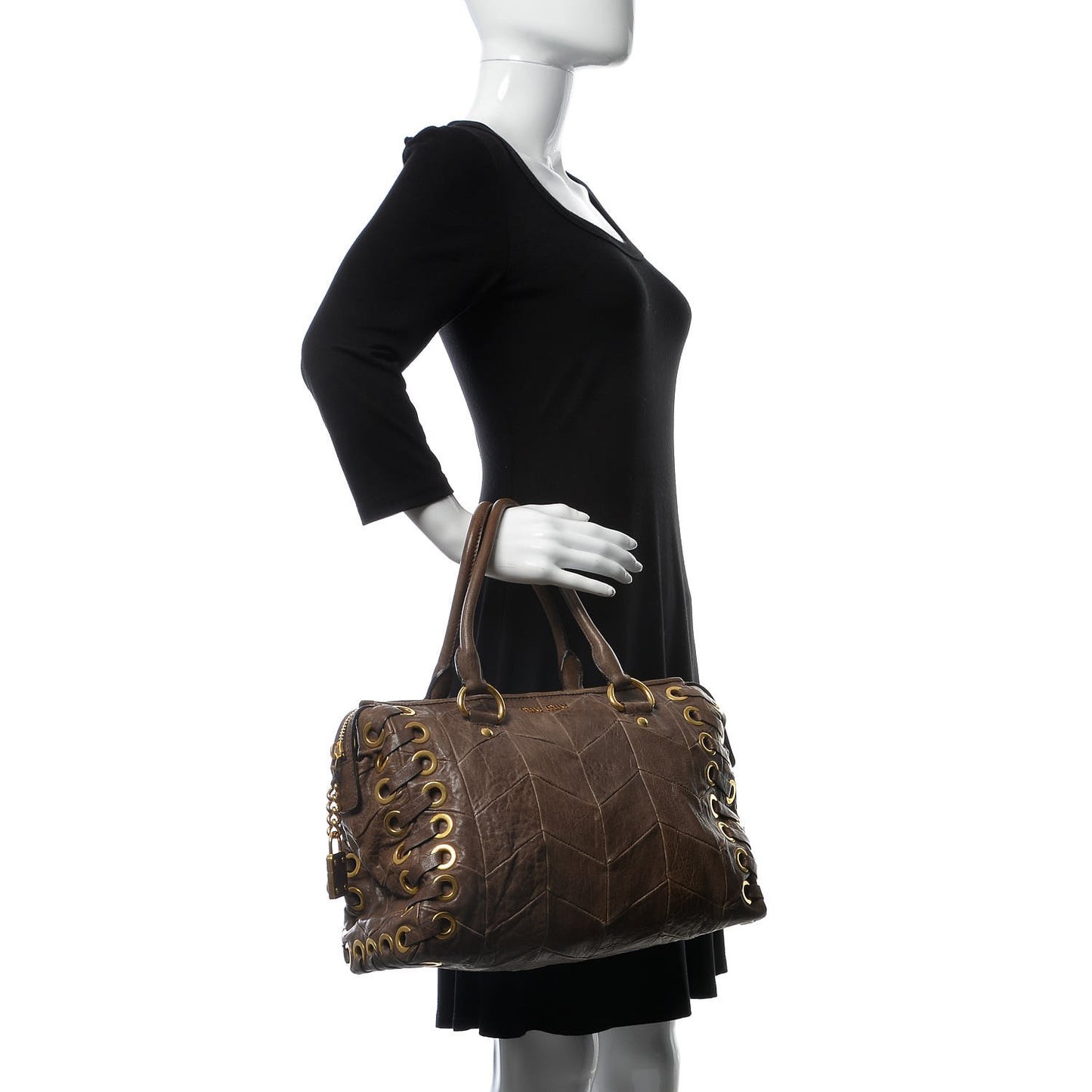 Nappa Chevron Grommet Tote