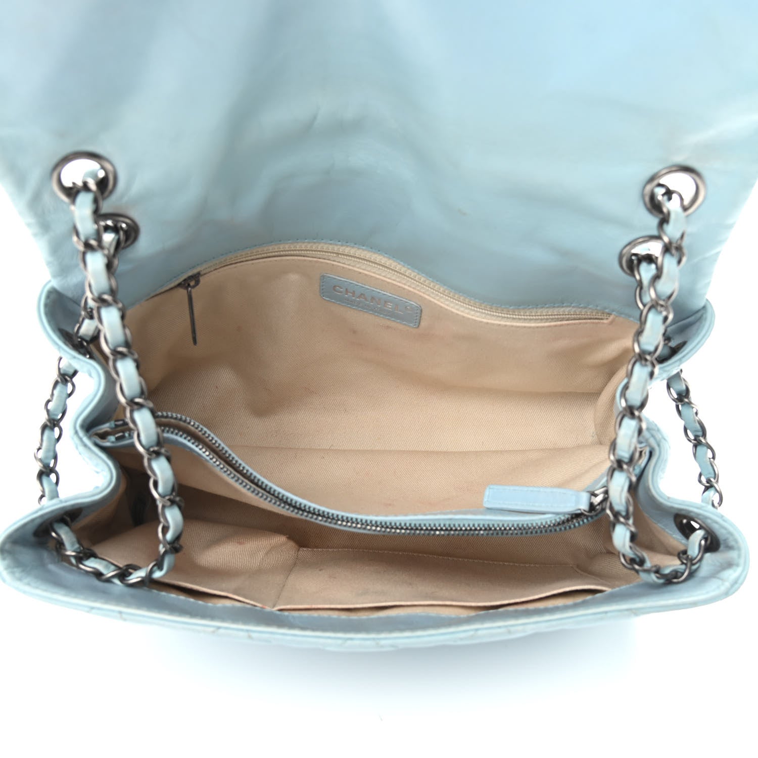 Chanel Glazed Calfskin Quilted Large Coco Soft Flap Light Blue 5 of 11